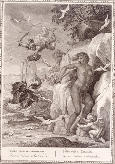 Perseo libera a Andrómeda del monstruo marino, 1731 de Bernard Picart